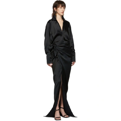 Shop Balenciaga Black Satin Wrap Skirt In 1000 Black