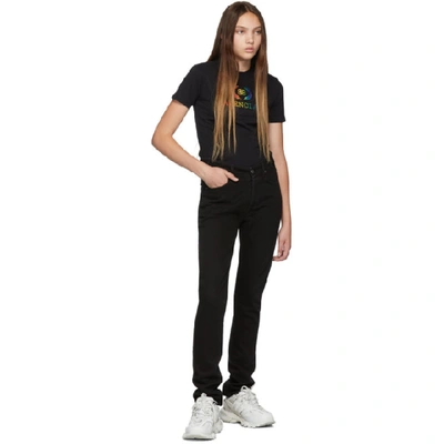 Shop Balenciaga Black Rainbow Bb Fitted T-shirt In 1000 Black