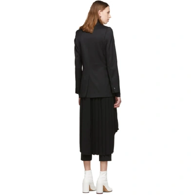 Shop Mm6 Maison Margiela Black Double Layer Coat In 900 Black