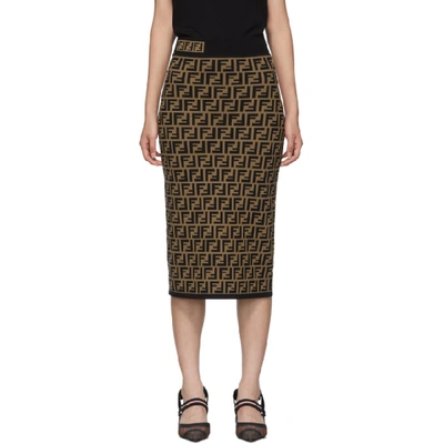 Shop Fendi Brown Forever  Skirt In F118w Multi