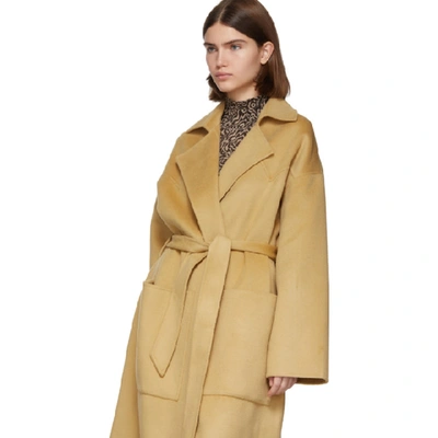 Shop Nanushka Tan Alamo Coat In Cashew