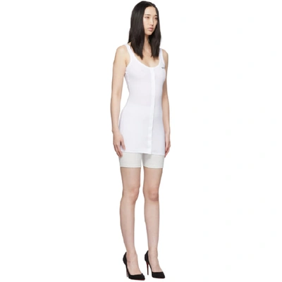 Shop Off-white White Buttoned Up Mini Dress In Wht/blk