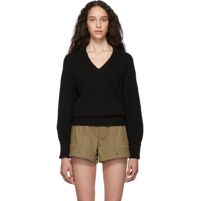 Shop Chloé Chloe Black Cashmere Iconic V-neck Sweater In 001 Black