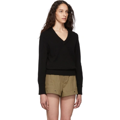 Shop Chloé Chloe Black Cashmere Iconic V-neck Sweater In 001 Black