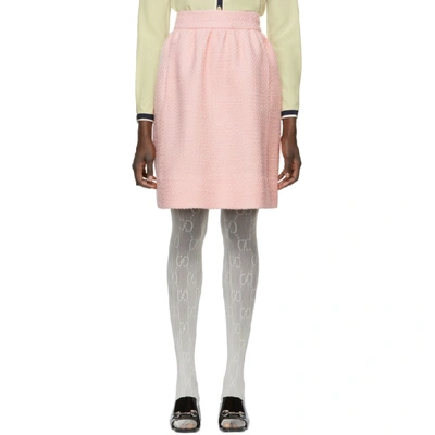 Shop Gucci Pink Wool Tweed Miniskirt In 5209 Light