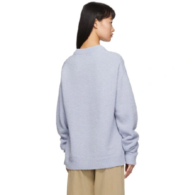 Shop Tibi Blue Airy Alpaca Sweater In Mauvb Mauvb