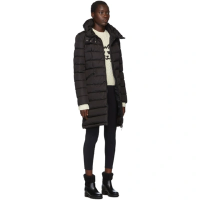 Shop Moncler Black Down Flammette Coat In 999 Black