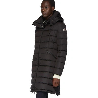 Shop Moncler Black Down Flammette Coat In 999 Black