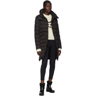 Shop Moncler Black Down Flammette Coat In 999 Black