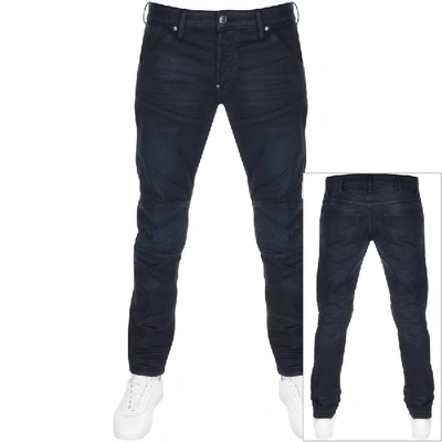 G-star Men's 3-d Elto Slim Dry-wax Moto Jeans In Navy | ModeSens