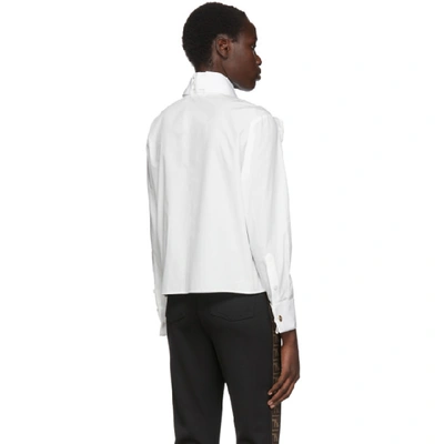 Shop Fendi White Oversized Bow Blouse In F0znm White