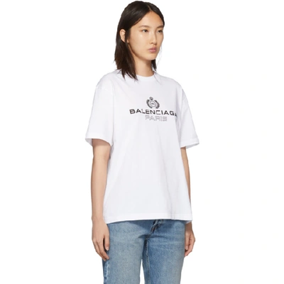 Shop Balenciaga White Paris Laurel T-shirt