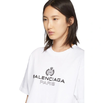 Shop Balenciaga White Paris Laurel T-shirt