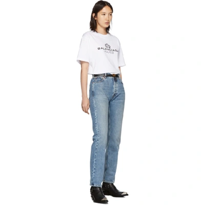 Shop Balenciaga White Paris Laurel T-shirt