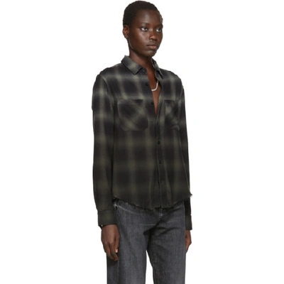 Shop Amiri Green & Black Plaid Ombré Shirt