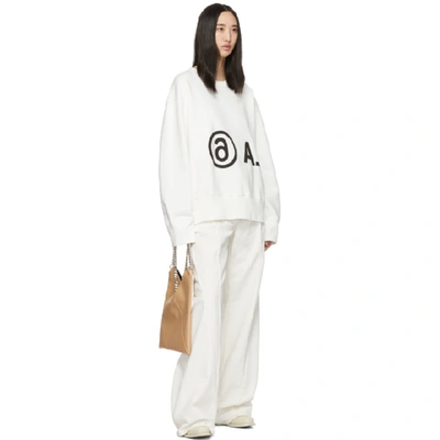 Shop Mm6 Maison Margiela Off-white Logo Sweatshirt In 101 Offwhit