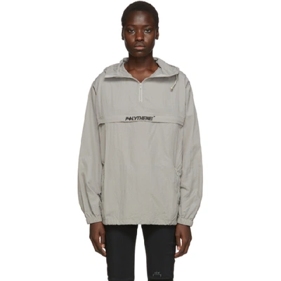 Shop Polythene Optics Polythene* Optics Grey Half-zip Windbreaker Jacket