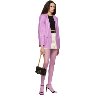 GUCCI 紫色徽标连裤袜