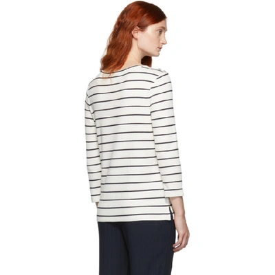 Shop Apc A.p.c. White Myrtille Mariniere Long Sleeve T-shirt In Aab Blanc