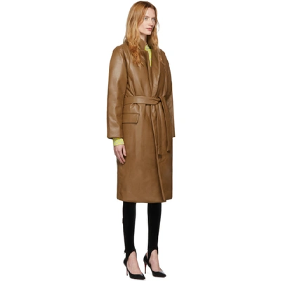 Shop Pushbutton Brown Faux-leather Hoody Coat