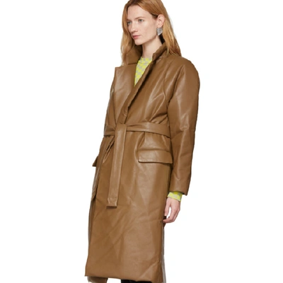 Shop Pushbutton Brown Faux-leather Hoody Coat