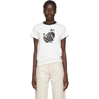 Shop Lanvin White And Black Printed T-shirt In 00 White