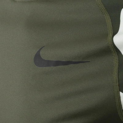 Shop Nike Training Long Sleeve Camouflage T Shirt Green