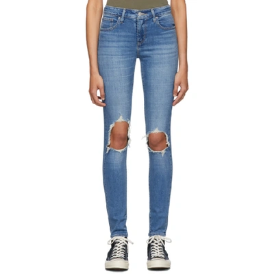 Shop Levi's Levis Blue 721 High-rise Skinny Jeans In Rugged Indi