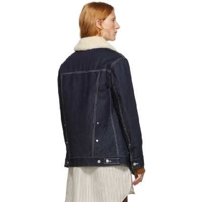 Shop Chloé Chloe Blue Quilted Denim Jacket