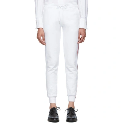 Shop Thom Browne White Classic Loopback Lounge Pants In 100 White