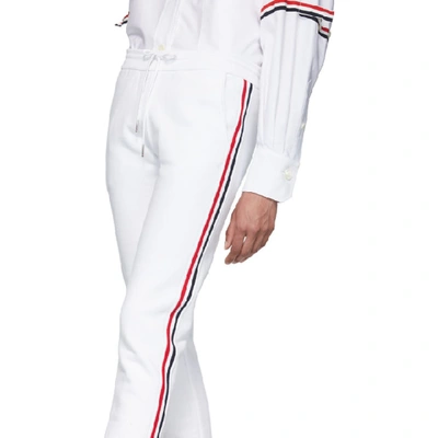 Shop Thom Browne White Classic Loopback Lounge Pants In 100 White