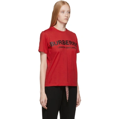 Shop Burberry Red Dovey T-shirt In Bright Red