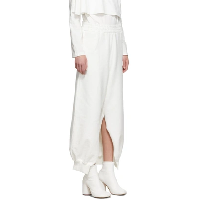 Shop Mm6 Maison Margiela Ssense Exclusive White Split Lounge Pants In 101 White