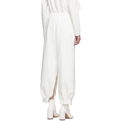 Shop Mm6 Maison Margiela Ssense Exclusive White Split Lounge Pants In 101 White