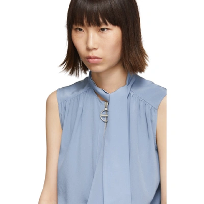Shop Givenchy Blue Silk Sleeveless Blouse In 450 Sky