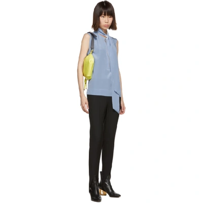 Shop Givenchy Blue Silk Sleeveless Blouse In 450 Sky