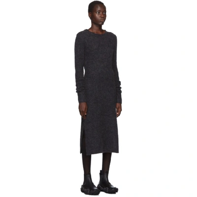 Shop Acne Studios Grey Mohair Dress In Charcoal Me