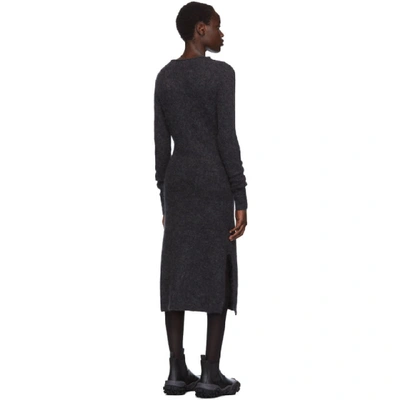 Shop Acne Studios Grey Mohair Dress In Charcoal Me