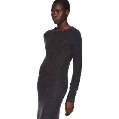 Shop Acne Studios Grey Mohair Dress In Charcoal Me