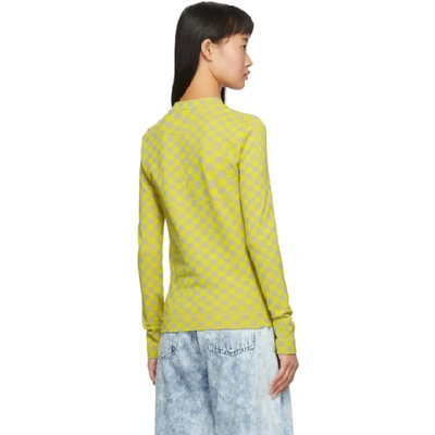 Shop Off-white Yellow Stretch Long Sleeve T-shirt