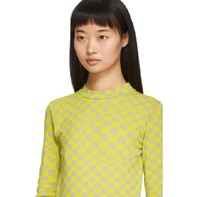 Shop Off-white Yellow Stretch Long Sleeve T-shirt