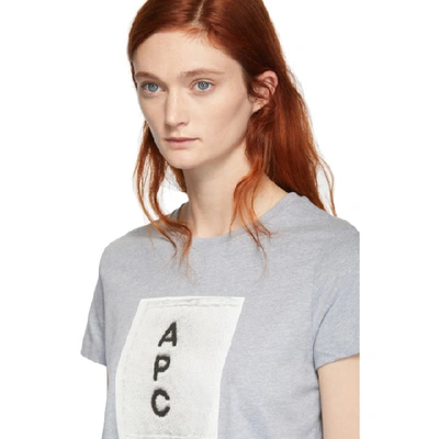 Shop A.p.c. Grey Logo T-shirt In Pla Gris Ch