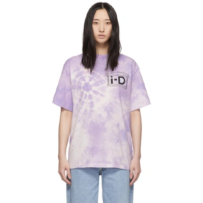 Shop Aries Purple I-d Edition Tie-dye Flower T-shirt
