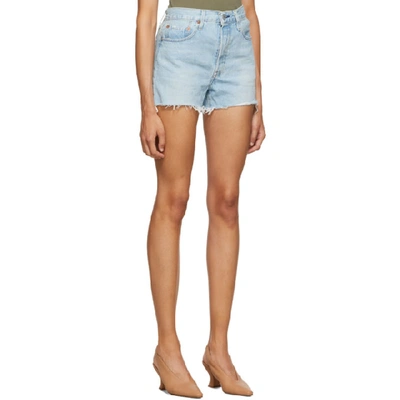 Shop Levi's Levis Blue High-rise 501 Shorts In Weak In The