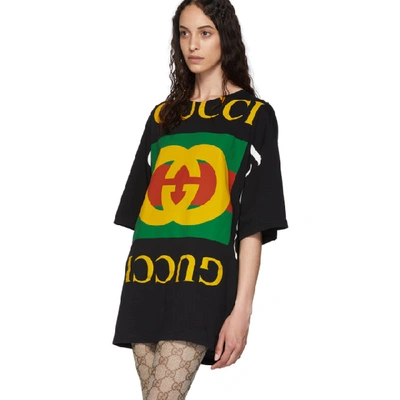 Shop Gucci Black Oversized T-shirt Dress