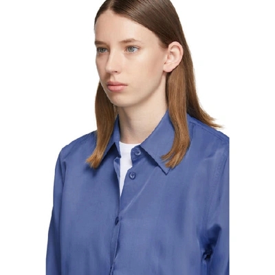 Shop Helmut Lang Blue Viscose Shirt In Cobalt