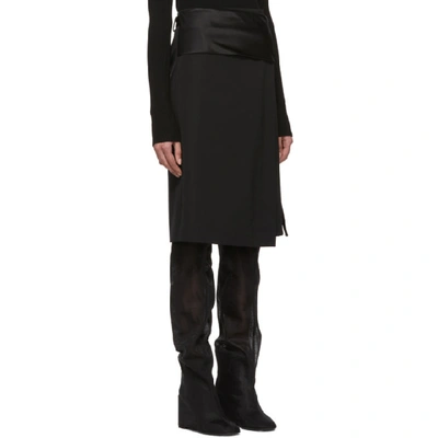 Shop Helmut Lang Black Tuxedo Wrap Skirt