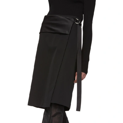 Shop Helmut Lang Black Tuxedo Wrap Skirt