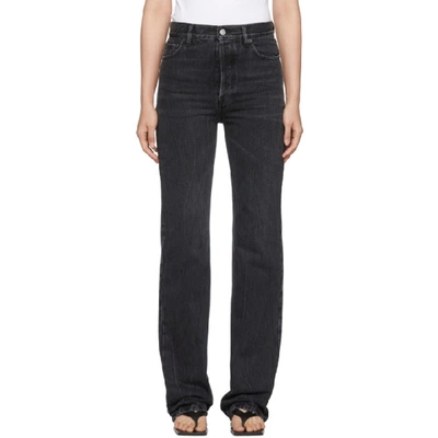 Shop Balenciaga Black Streaky Japanese Denim Jeans In 3366 Streak