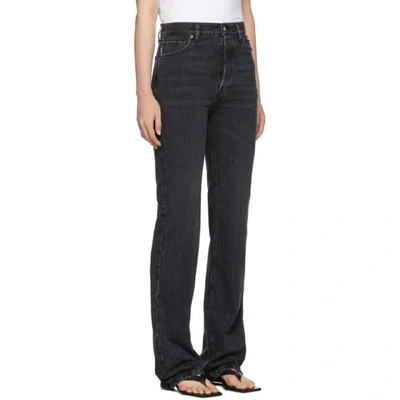 Shop Balenciaga Black Streaky Japanese Denim Jeans In 3366 Streak